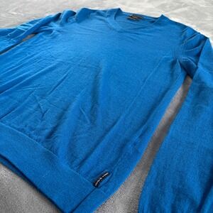 Armani Exchange Mens‎ Blue V Neck Merino Wool Sweater L G